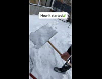 Girl and friend make igloo from snow