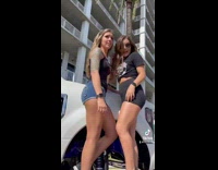 Guy yells at two girls on tire 