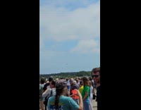 US Navy Blue Angels performs fly stunt