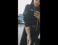 Girl scolds black dog throws up 