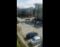 Guy preaches parking lot quarantine microphone