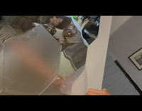 Hexagon mirror on the wall plastic peeled off slowly