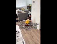 Guy playing phone little kid