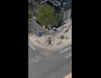 Guy tank top whip rainbow cloth street