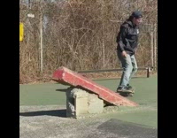 guy skateboard red ramp spin land
