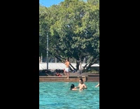 Collab IITW - Man shirtless selfie video jumps in pool