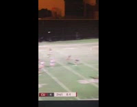 Soccer player runs towards soccer ball,  gets tripped by goalie and scorpions