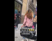 Two guys dance off battle sidewalk car 