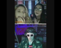 Guy on omegle pretends to fart girls 