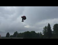 Red helmet guy blue water slide spins 