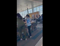 Mother and Daughter tiktok dance at the airport