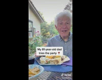 Grandpa tries party wine 