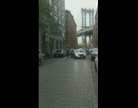 Man photo shoot stopped car middle alleyway