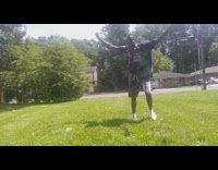 Collab DailyDoseOfInternet - Guy double jump flips grass shout yes