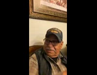 Grandpa scared by spider filter on head