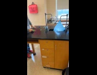 Balloon filled with water cut and spilled