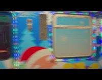 Christmas-Themed Train Departs from Train Station