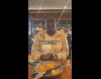 Woman makes room for dessert