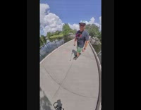 Dad riding skateboard falls on butt fail 