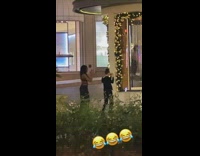 Two women tiktok dance Christmas Decorations mall