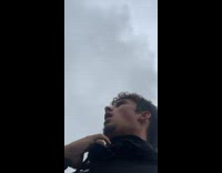 Guy walking witnesses a car accident shocked