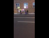 man blue leotard dance street