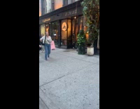 Bushman scares people walking on the street