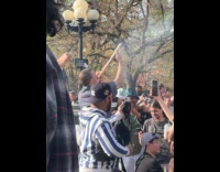 Man smoke huge long joint park 420