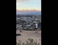 Man meditates for cliff parking lot video