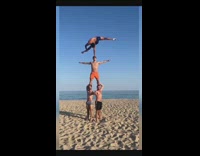 Collab SendItOfficiall - 5 guys do acrobatics at beach 