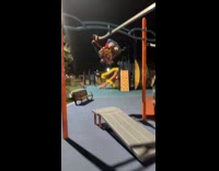 Man falls riding playground zipline pushed by friends