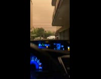 Person drive car sky turns more orange