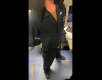 Navy guy wear nun habit and grandma mask