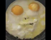 Cook two egg face mouth funny sound