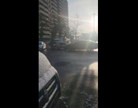 Two cars causes traffic on the intersection