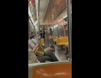 Collab Subway Creatures - Guy punches someone who told him to stop smoking on train 
