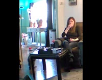 Cat tries jump on table falls back