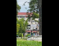 Woman green top tiktok dance park table