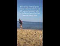 Collab BitchIG2 - Guy throws rock into ocean walking on beach sand