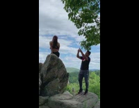 Black sports bra leggings girl rock hike 