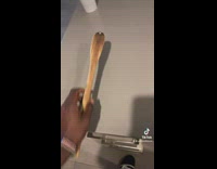 Guy cooks and dances in kitchen 