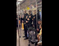 Random group wears costume on train ride