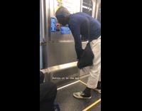 Guy yells at train conductor on subway for train delays 