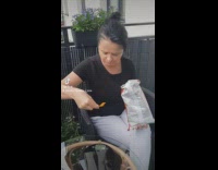 Woman weighs chips at zero then eats them