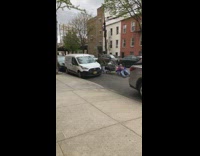 Shopping car blue jacket mannequin street road