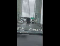 Truck sways during thunderstorm 