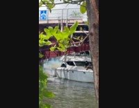 Boat crashed after slamming bridge while sailing