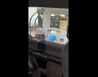 Guy shakes gas pump hose blames biden
