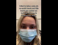 Collab Kale Salad IG -  Girl takes picture arm looks like penis