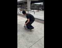 Man skateboarding shows off ramp trick skills